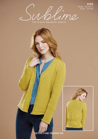 SU6165 Cable Front Cardigan for Women in Sublime Extra Fine Merino DK