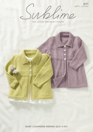 SU6171 Cardigans for Babies in Sublime Baby Cashmere Merino Silk 4 Ply