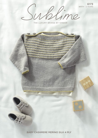 SU6173 Baby's Sweater with Envelope Neckline in Sublime Cashmere Merino Silk 4ply