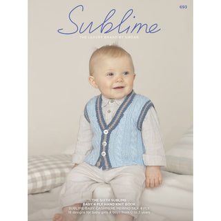 SU693 The Sixth Sublime Baby 4ply Book, 18 designs for babies in Sublime Baby Cashmere Merino Silk 4ply
