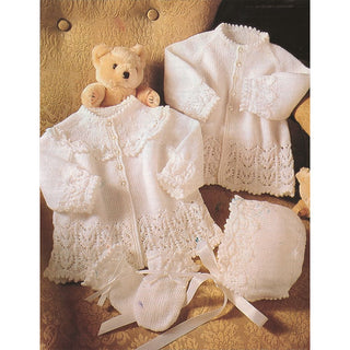 St4110 Baby Cardigan, Bonnet and Mittens Wondersoft 3ply