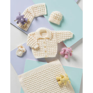 St8120 Baby Cardigan, Blanket, Hat and Mittens Wondersoft DK
