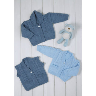 St8624 Baby Cardigans and Waistcoat Wondersoft DK