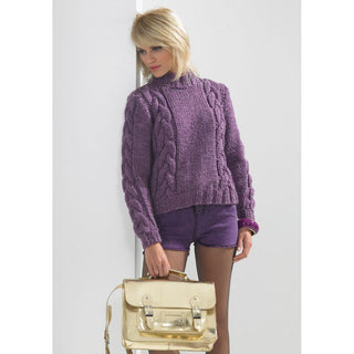 St8707 Ladies Cable Jumper Life Super Chunky