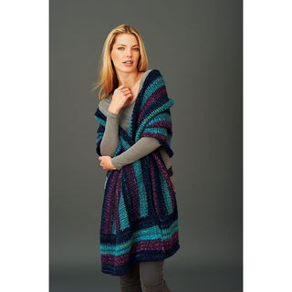 St8783 Ladies Striped Wrap Swift Knit Super Chunky