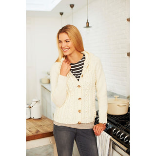 St8926 Ladies Cable Cardigan Life Aran