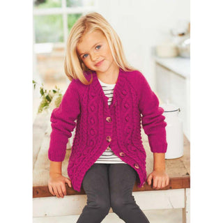 St8933 Children's Cable Cardigan Life Aran