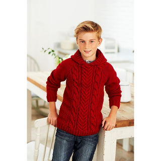 St8936 Boys to Men Cable Hoodie Life Aran