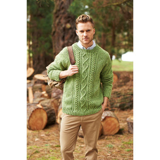 St9007 Man's Cable Jumper Alpaca Tweed