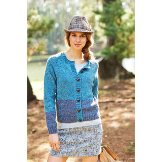 St9009 Ladies Cardigan and Jumper Alpaca Tweed