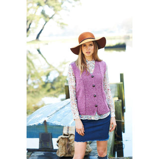 St9011 Ladies Cardigan and Waistcoat Alpaca Tweed