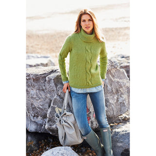 St9020 Ladies Polo Neck Jumper Life Aran