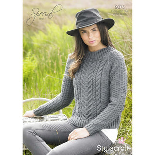 St9075 Ladies Cable Jumper Special Aran