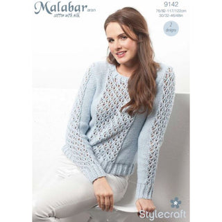 St9142 Ladies Cardigan and Jumper Malabar Aran