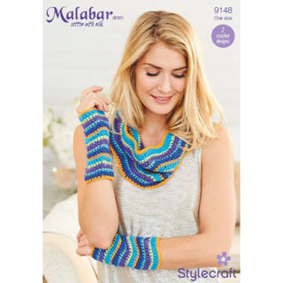 St9148 Ladies Cowl and Wrist Warmer Malabar Aran