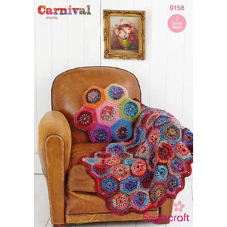 St9158 Hexagon Throw and Cushion Carnival Chunky