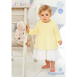 St9171 Baby Long Cardigan and Dress Lullaby DK