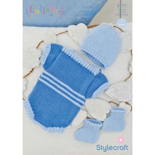 St9177 Baby Romper Suit, Hat and Booties Lullaby DK