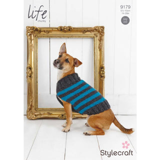 St9179 Striped Dog Coat Life Chunky