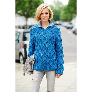 St9198 Ladies Twisted Rib Jumper Mosaic Super Chunky