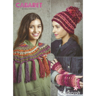 St9303 Ladies Shawl, Hat and Mittens Cabaret DK
