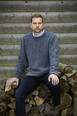 St9337 Jumper and Cardigan for Men in Alpaca Tweed DK