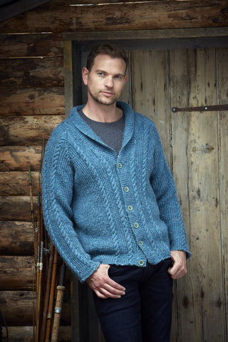St9340 Jumper and Cardigan for Men in Alpaca Tweed DK