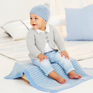 St9530 Baby Cardigan, Blanket & Hat in Stylecraft Bambino DK