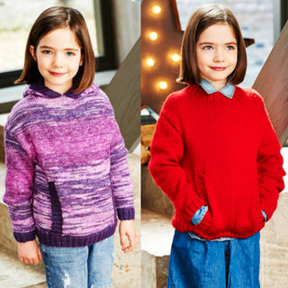 St9546 Girl's Round Neck & Hooded Sweater in Stylecraft Life Changes DK