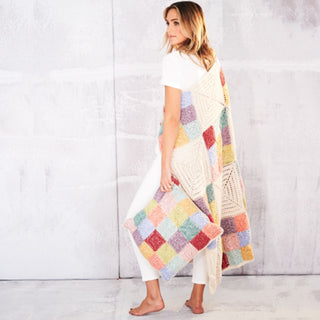 St9558 Farmhouse Patch Blanket & Cushion in Stylecraft Batik DK