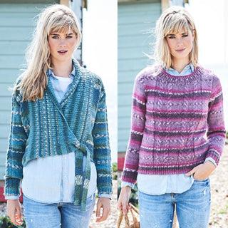 St9571 Ladies Moss Stitch / Cable Jumper & Tie Front Jacket in Stylecraft Life Heritage