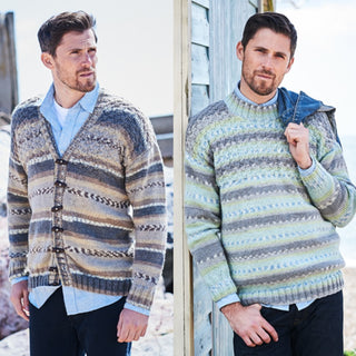 St9572 Men's Basket Weave Sweater & Cardigan in Stylecraft Life Heritage