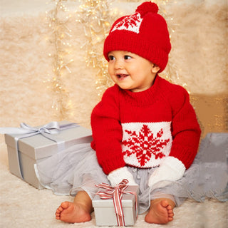 St9576 Baby's Snowflake Sweater, Hat & Mittens in Stylecraft Wondersoft Stardust DK