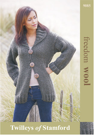 TRT9085 Ladies Cardigan with Collar Freedom Wool
