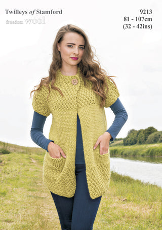 TRT9213 Ladies Short Sleeved Cardigan Freedom Wool