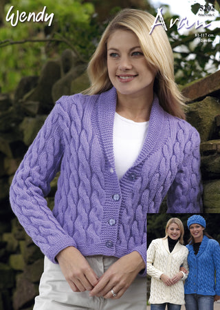 TRW5202 Adult Cable Cardigans Aran