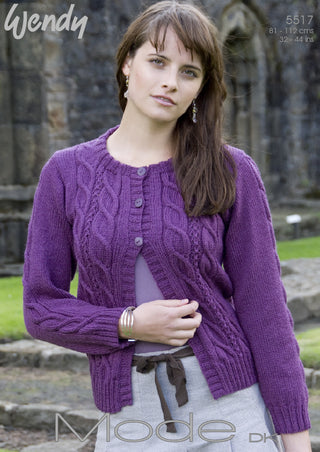 TRW5517 Ladies Cable Cardigan DK