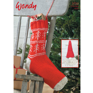 TRW5753 Christmas Stocking and Gnome Christmas Pattern Aran