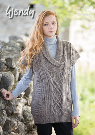 TRW5865 Ladies Shawl Collar Short Sleeved Tunic Aran