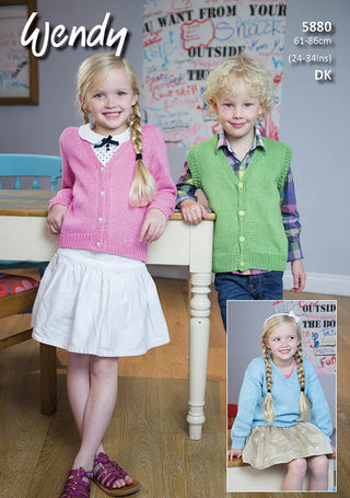 TRW5880 Children's Cardigan, Jumper and Waistcoat DK