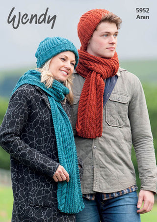 TRW5952 Adult Hat and Scarf Aran