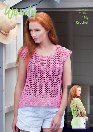 TRW5976 Ladies Shawl and Top Wendy Supreme Luxury Cotton 4ply