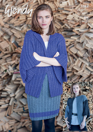 TRW5988 Ladies Cardigans and Skirt Wendy Pixile DK