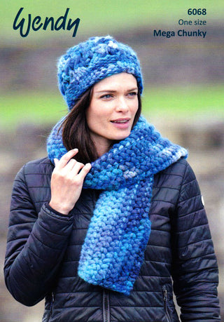 TRW6068 Hat and Scarf for Women in Wendy Dynamic Mega Chunky