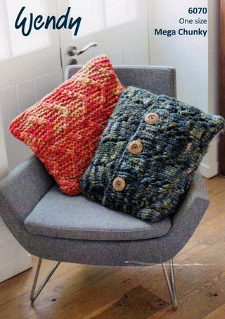 TRW6070 Two Cushion Designs for the Home in Wendy Dynamic Mega Chunky
