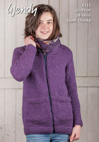TRW6111 Lady's Zipped Jacket & Pom Pom Hat in Wendy With Wool Super Chunky