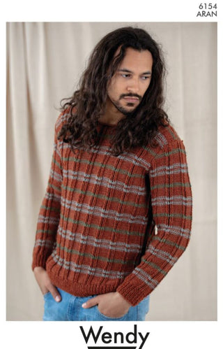 TRW6154 Patterned Unisex Sweater in Wendy Aran with Wool