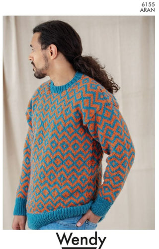 TRW6155 Fair Isle Sweater for Men & Women in Wendy Aran with Wool