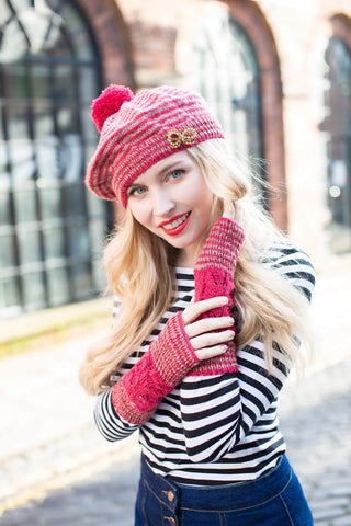 WYS Pattern 4 - Brittany Lace Beret and Handwarmers in Signature 4ply
