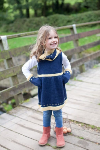 WYS Fair Isle Pinafore, Mitts, Cowl and legwarmers